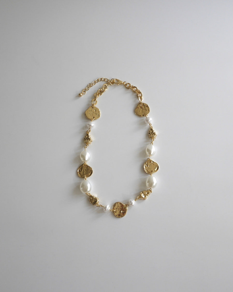 Pearl & Plate Necklace ＊＊＊