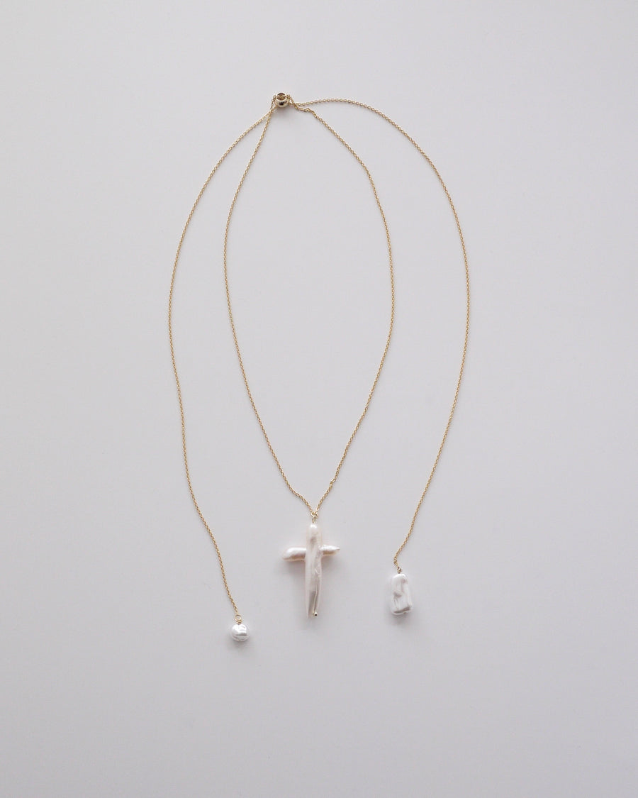 Cross pearl swing necklace＊＊＊