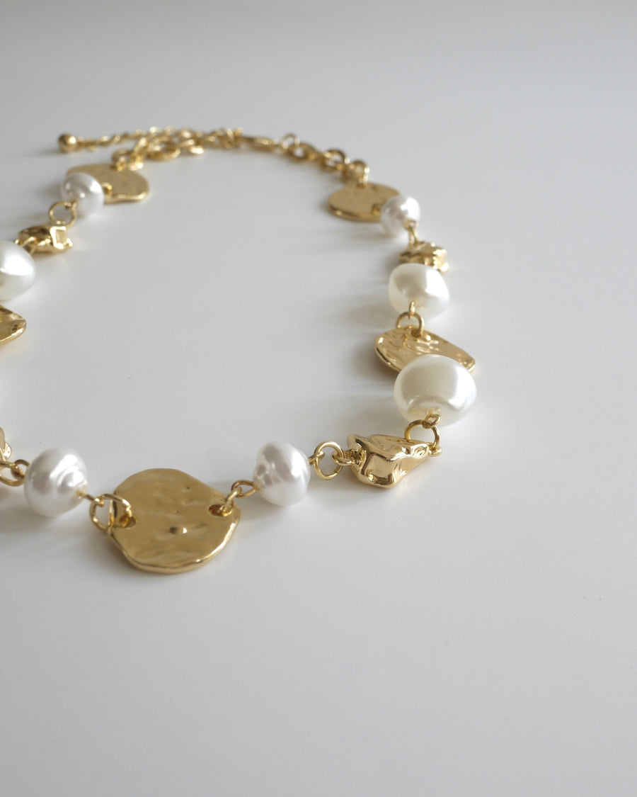 Pearl & Plate Necklace ＊＊＊