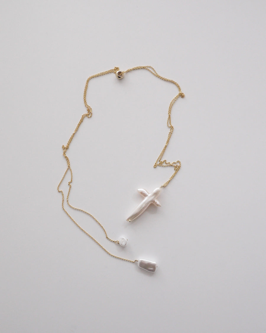 Cross pearl swing necklace＊＊＊