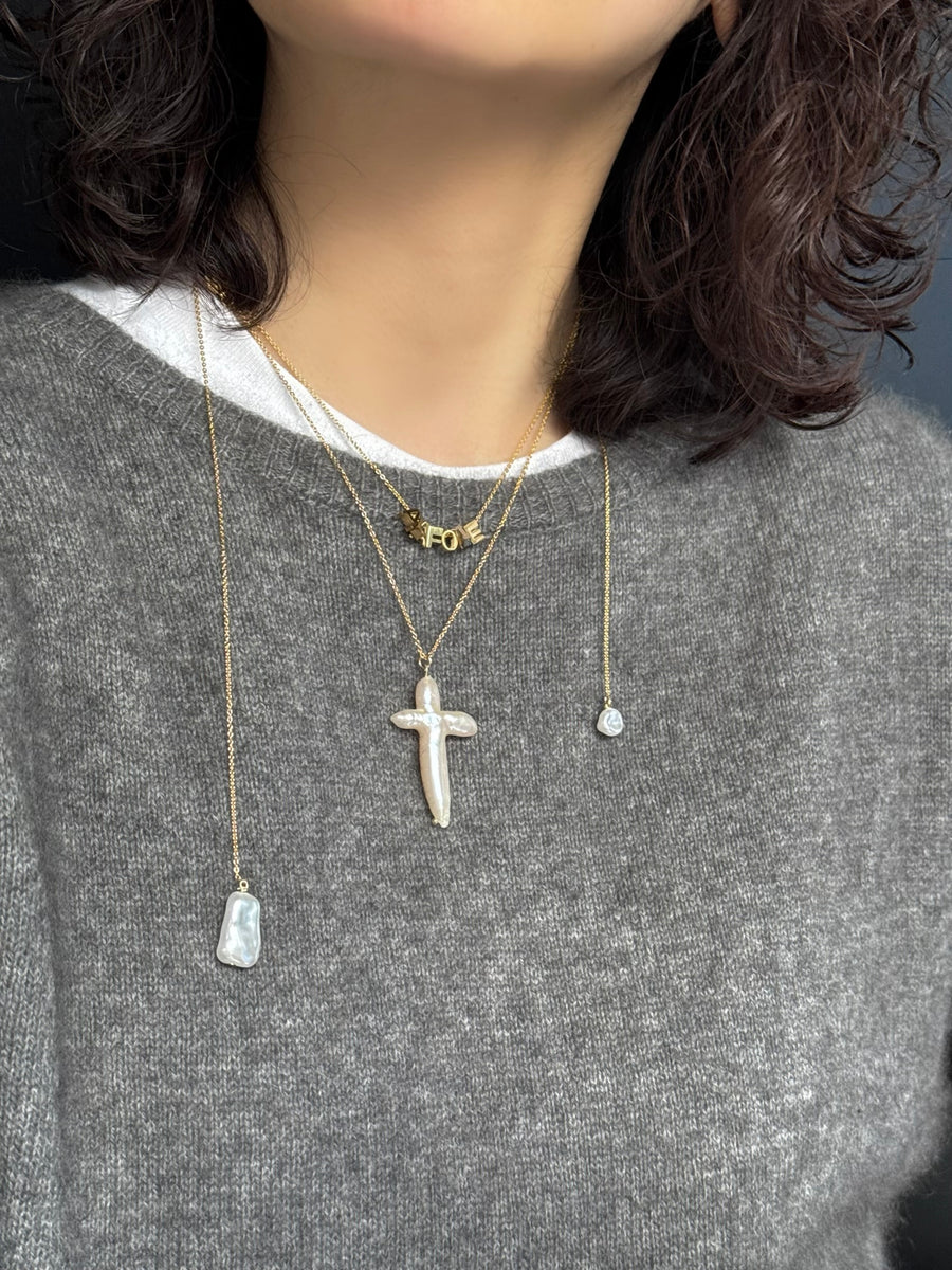 Cross pearl swing necklace＊＊＊