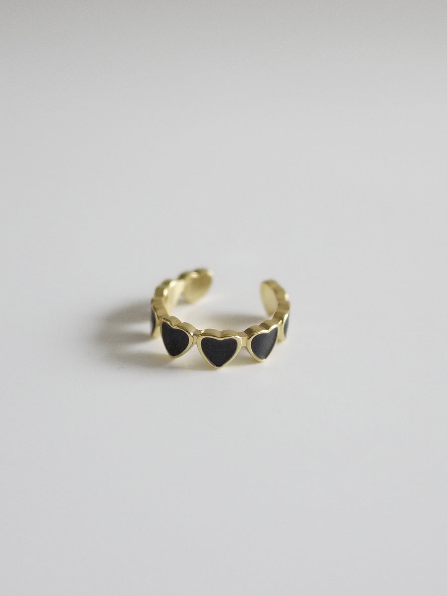 Chained Black Hearts Ring　＊＊＊