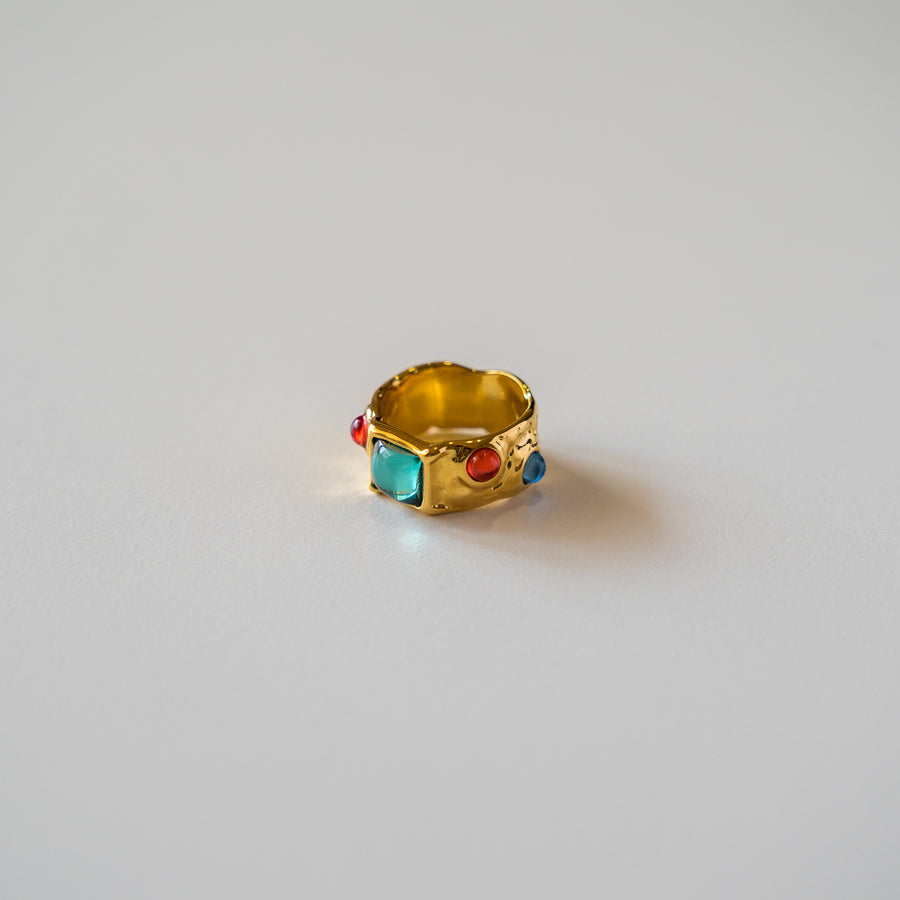 Gold Stone Ring ーGreen×Red　　＊＊＊