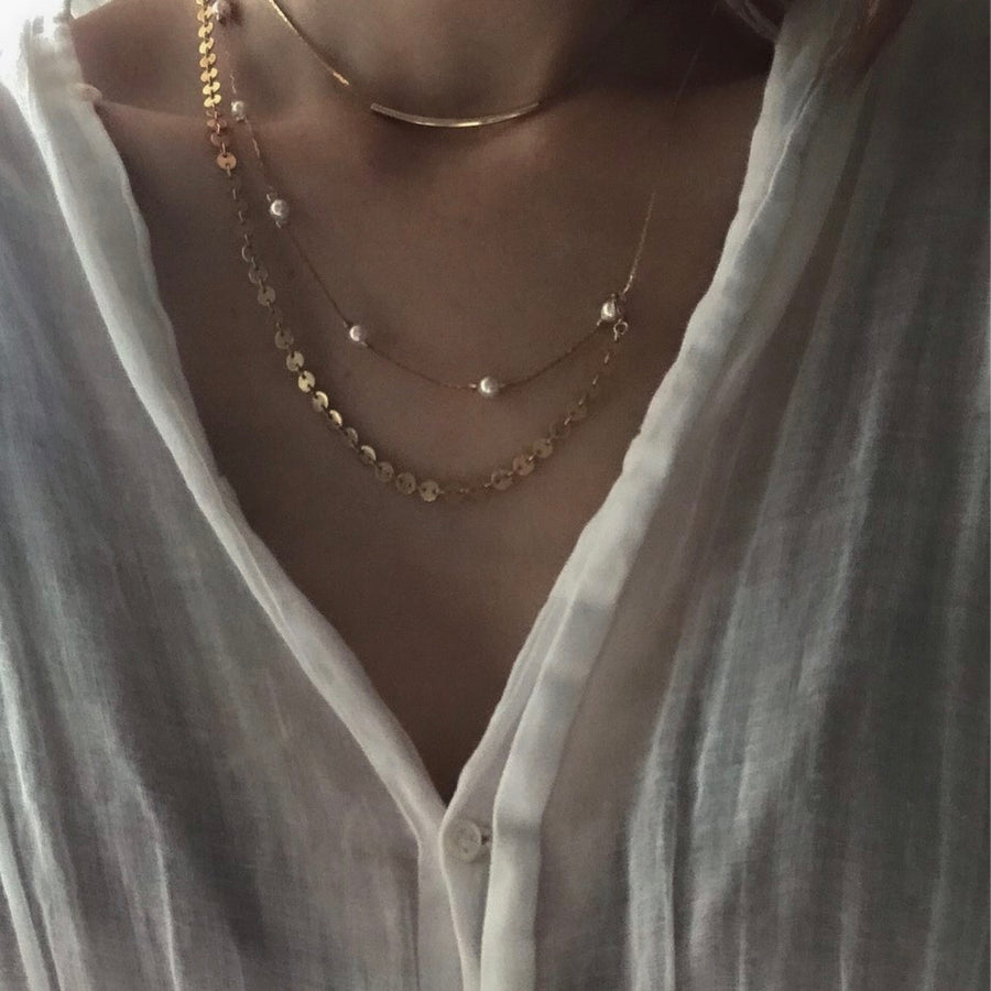 pearl necklace gold
