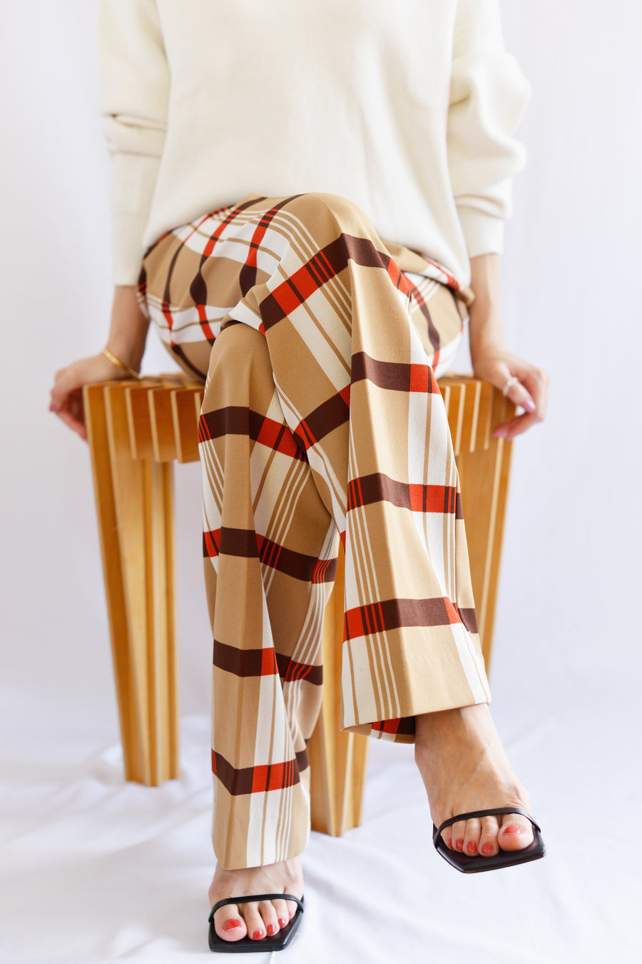 Vintage 1970’s Check Fabric Trousers