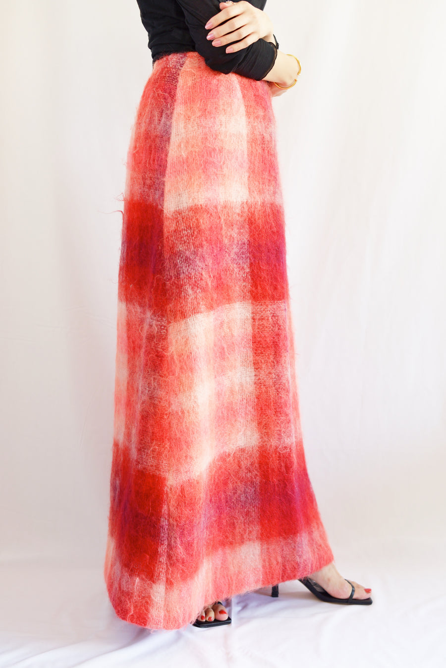 Vintage 1970's Mohair Wool Maxi Long Skirt