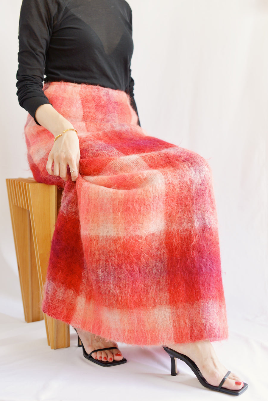 Vintage 1970's Mohair Wool Maxi Long Skirt