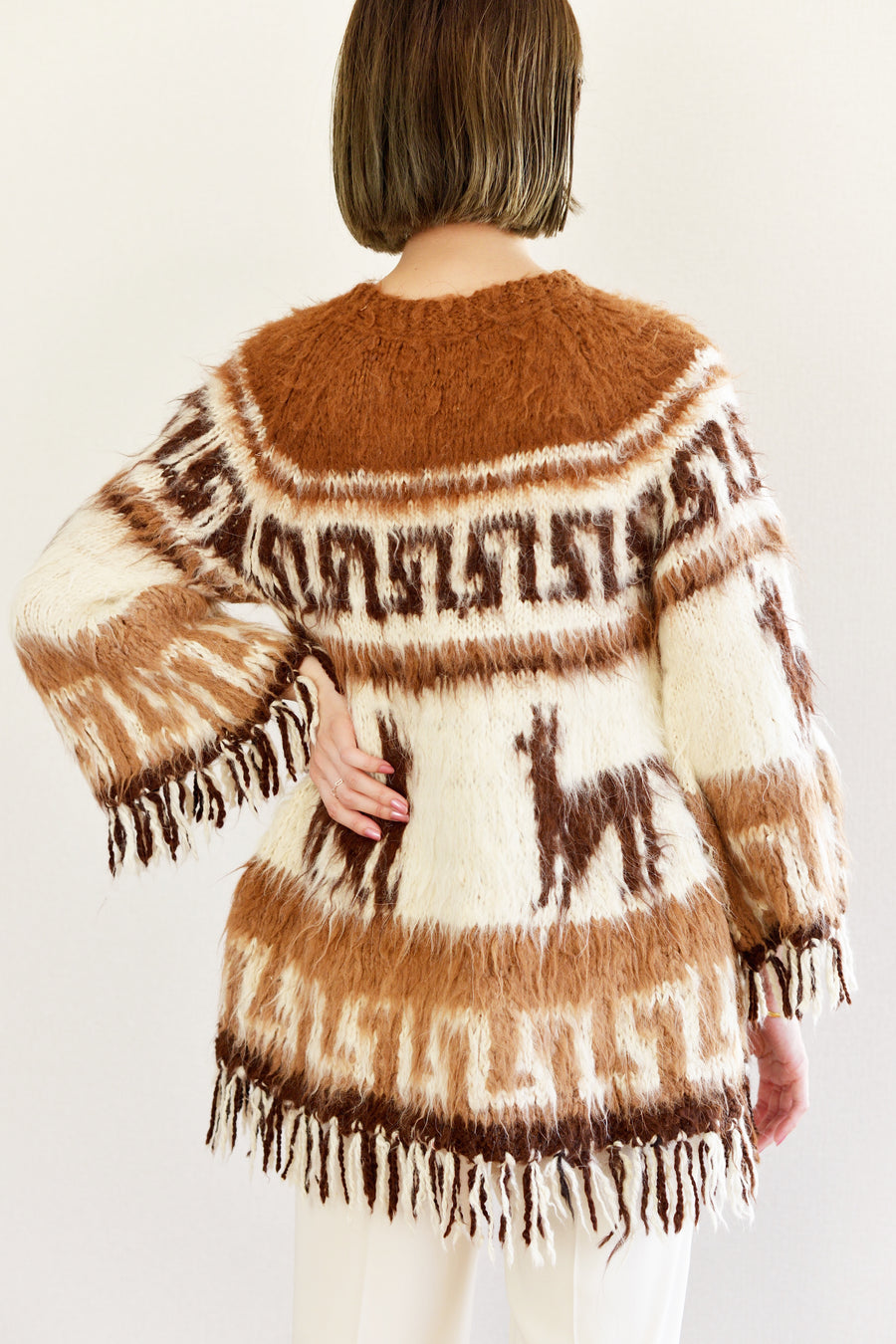 Vintage 1970's Alpaca Shaggy Fringes Sweater