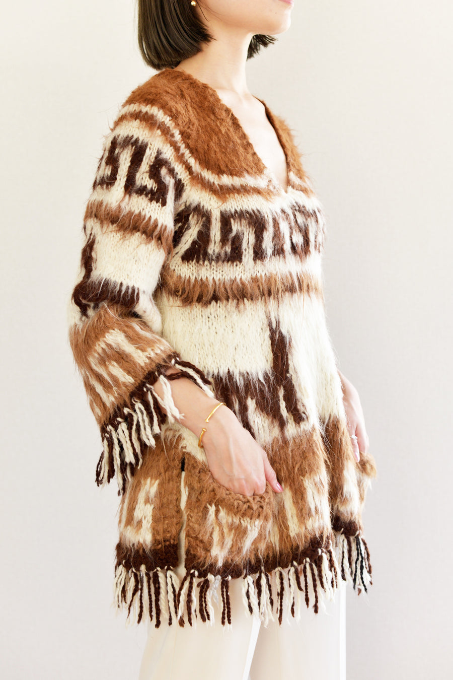 Vintage 1970's Alpaca Shaggy Fringes Sweater