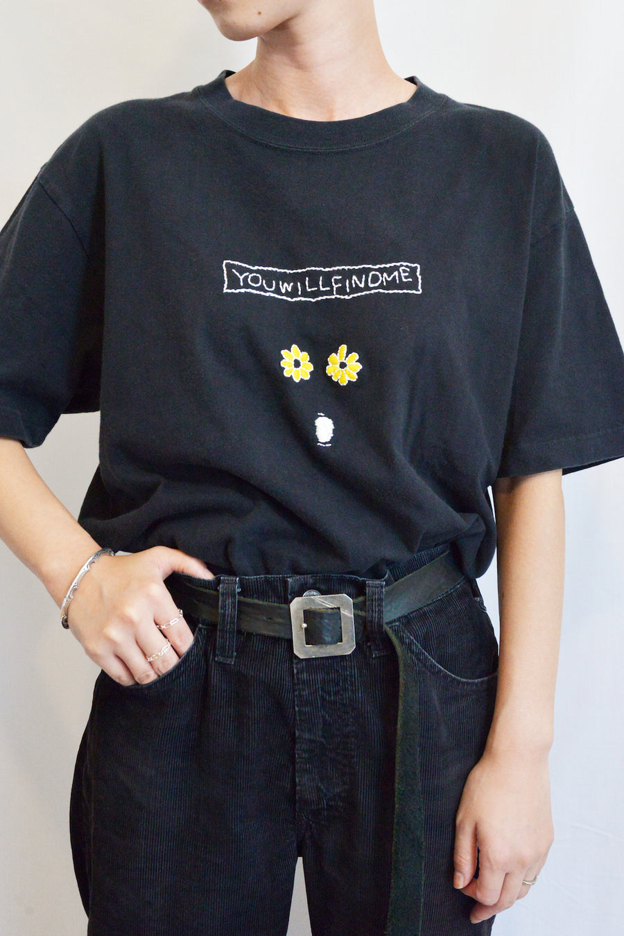 Hand Made刺繍「YOU WILL FIND ME」 T