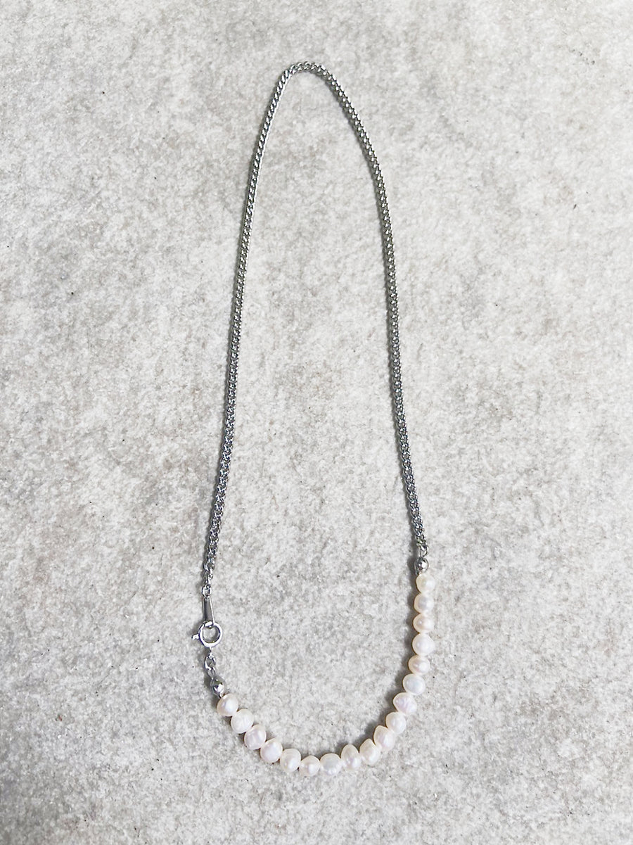 Perl1/4＋Chain  Necklace