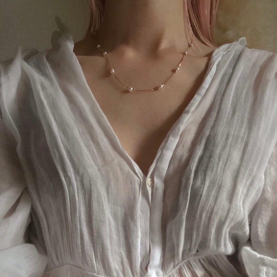 pearl necklace gold